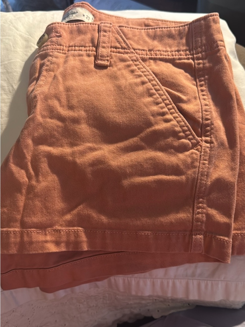Abercrombie & Fitch Orange Cotton Jean Shorts